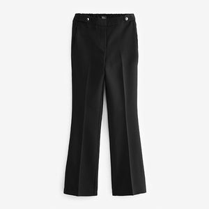 Black Tailored Elastic Back Bootcut Trousers