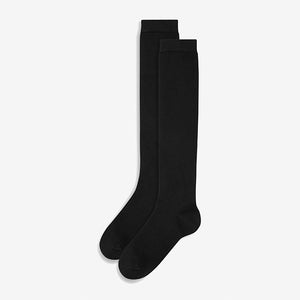 Black Modal Blend Knee High Socks 2 Pack