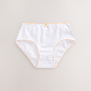 White Heart Lace Trim Briefs 10 Pack (1.5-12yrs)