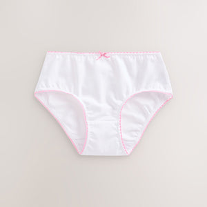 White Heart Lace Trim Briefs 10 Pack (1.5-12yrs)