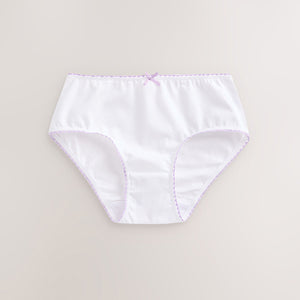 White Heart Lace Trim Briefs 10 Pack (1.5-12yrs)