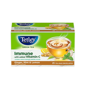 TETLEY TEA BAG GREEN TEA GINGER/MINT/LEMON X25