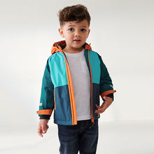 Load image into Gallery viewer, Blue Colourblock Waterproof Fleece Lined Coat (3mths-6yrs)
