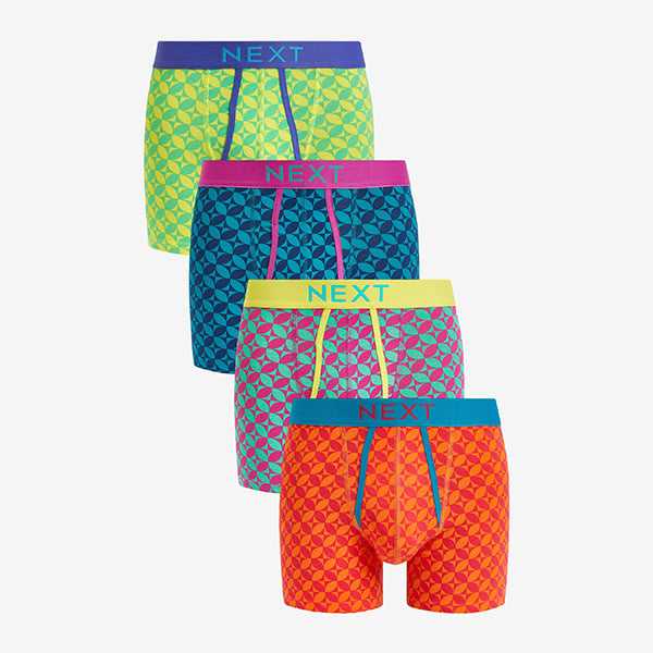 Bright Geo Pattern 4 pack A-Front Boxers