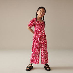 Red Hearts Printed Jumpsuit (3-12yrs)