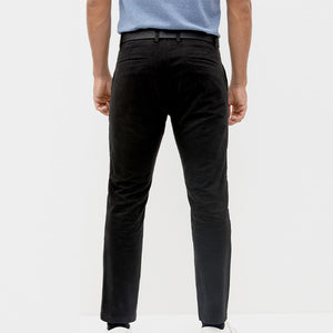 Black Slim Fit Belted Soft Touch Chino Trousers