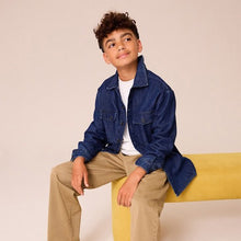Load image into Gallery viewer, Denim Dark Blue Long Sleeve 100% Cotton Shirt (3-12yrs)
