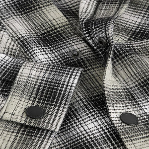 Black/White Long Sleeve Check 100% Cotton Hooded Shirt (3-12yrs)