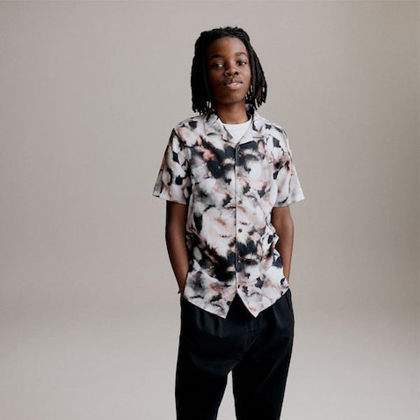 Black Blotch Short Sleeve Printed Shirt (3-12yrs)