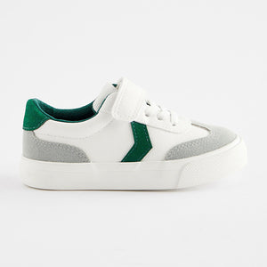 White Standard Fit (F) Touch Fastening Chevron Trainers