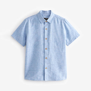 Blue Linen Blend Shirt (3mths-12yrs)