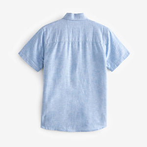 Blue Linen Blend Shirt (3mths-12yrs)