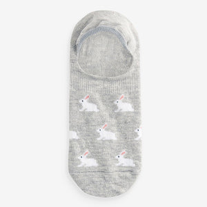 Pastel Spring Animals Print Invisible Trainers Socks 5 Pack