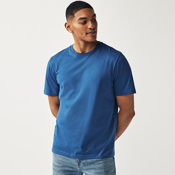 Blue Bright Regular Fit Essential Crew Neck Cotton T-Shirt