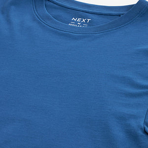 Blue Bright Regular Fit Essential Crew Neck Cotton T-Shirt