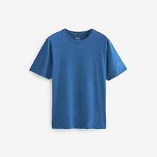 Load image into Gallery viewer, Blue Bright Regular Fit Essential Crew Neck Cotton T-Shirt
