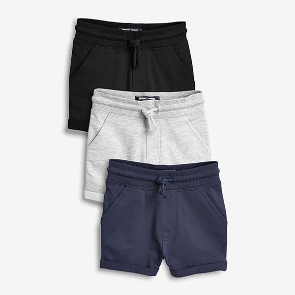 Navy/Black/Grey Jersey Shorts 3 Pack (3mths-6yrs)