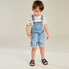 Load image into Gallery viewer, Light Wash 100% Cotton Denim Dungarees (3mths-6yrs)
