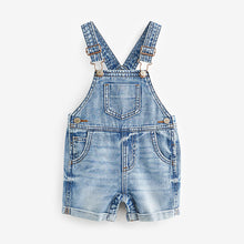 Load image into Gallery viewer, Light Wash 100% Cotton Denim Dungarees (3mths-6yrs)
