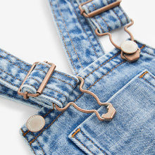 Load image into Gallery viewer, Light Wash 100% Cotton Denim Dungarees (3mths-6yrs)
