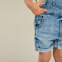 Load image into Gallery viewer, Light Wash 100% Cotton Denim Dungarees (3mths-6yrs)
