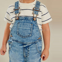 Load image into Gallery viewer, Light Wash 100% Cotton Denim Dungarees (3mths-6yrs)
