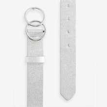 Load image into Gallery viewer, Silver Double Circle Sparkle Regular Belt
