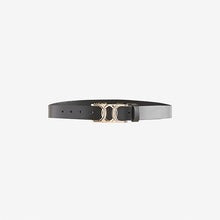Load image into Gallery viewer, Black Regular Statement Buckle Leather Belt
