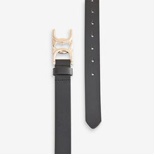Load image into Gallery viewer, Black Regular Statement Buckle Leather Belt
