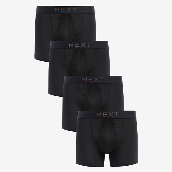 Black Bright Spot Waistband 4 pack A-Front Boxers