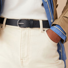 Load image into Gallery viewer, Navy Regular Leather Belt
