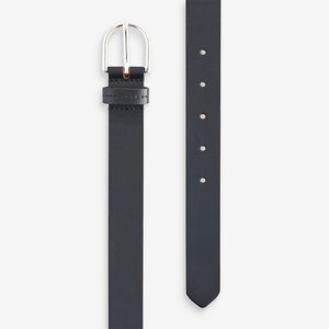 Navy Regular Leather Belt