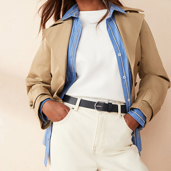 Navy Regular Leather Belt