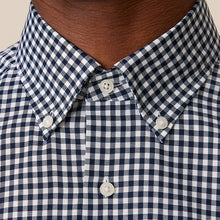 Load image into Gallery viewer, Navy Blue Gingham Easy Iron Button Down Oxford Shirt
