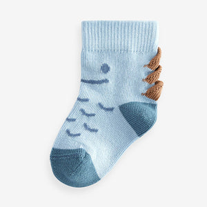 Blue Baby Character Socks 3 Pack (0mths-2yrs)