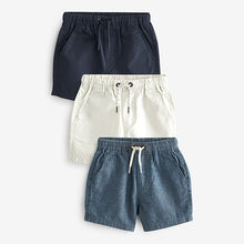 Load image into Gallery viewer, Classic Blues Pull On 100% Cotton Shorts 3 Pack
