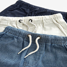 Load image into Gallery viewer, Classic Blues Pull On 100% Cotton Shorts 3 Pack
