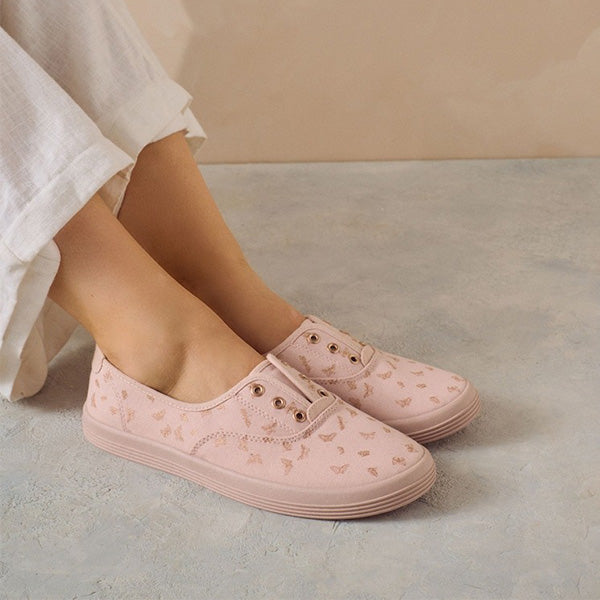 Print Embroidered Forever Comfort® Laceless Canvas Slip-On Trainers