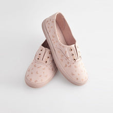 Load image into Gallery viewer, Print Embroidered Forever Comfort® Laceless Canvas Slip-On Trainers
