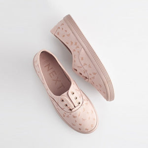 Print Embroidered Forever Comfort® Laceless Canvas Slip-On Trainers