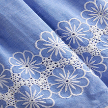 Load image into Gallery viewer, Blue/White Embroidered Skirt Dress
