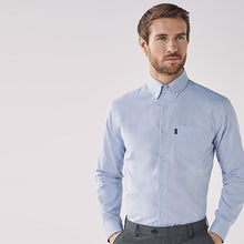 Load image into Gallery viewer, Blue Slim Fit Button Down Easy Iron Oxford Shirt

