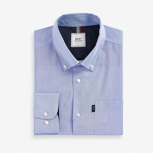 Blue Slim Fit Button Down Easy Iron Oxford Shirt
