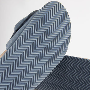 Blue Suede Bow Sliders