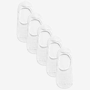 White Metallic Invisible Socks Five Pack