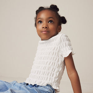 White Textured Top (3-12yrs)