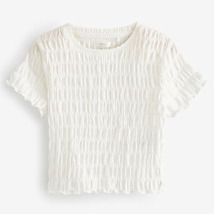 White Textured Top (3-12yrs)