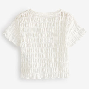 White Textured Top (3-12yrs)