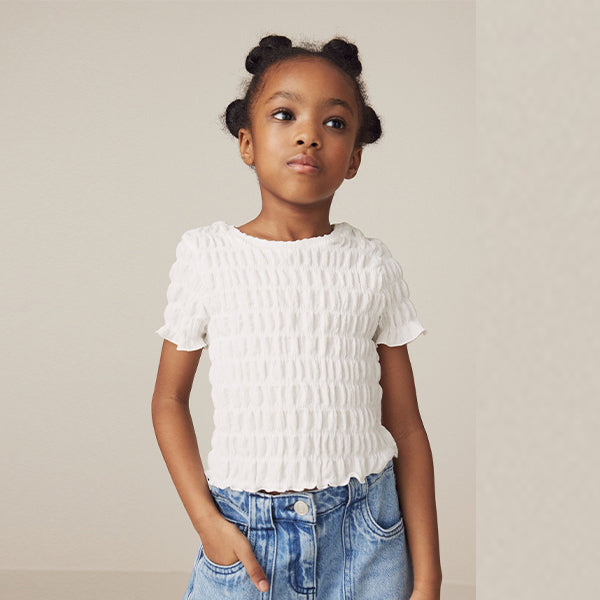 White Textured Top (3-12yrs)