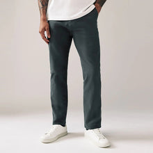 Load image into Gallery viewer, Charcoal Grey Straight Fit Stretch Chinos Trousers
